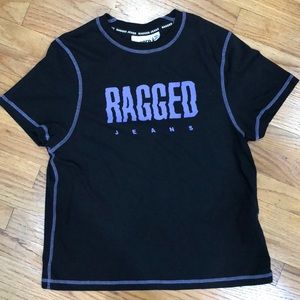 RAGGED PRIEST BLACK EXPOSED SEAM TEE!